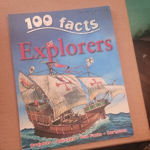100 Facts Explorers Book by - Blue and Red